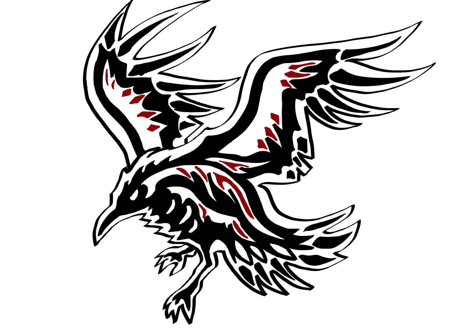 Stilisierte Krähe im Tribal-Style